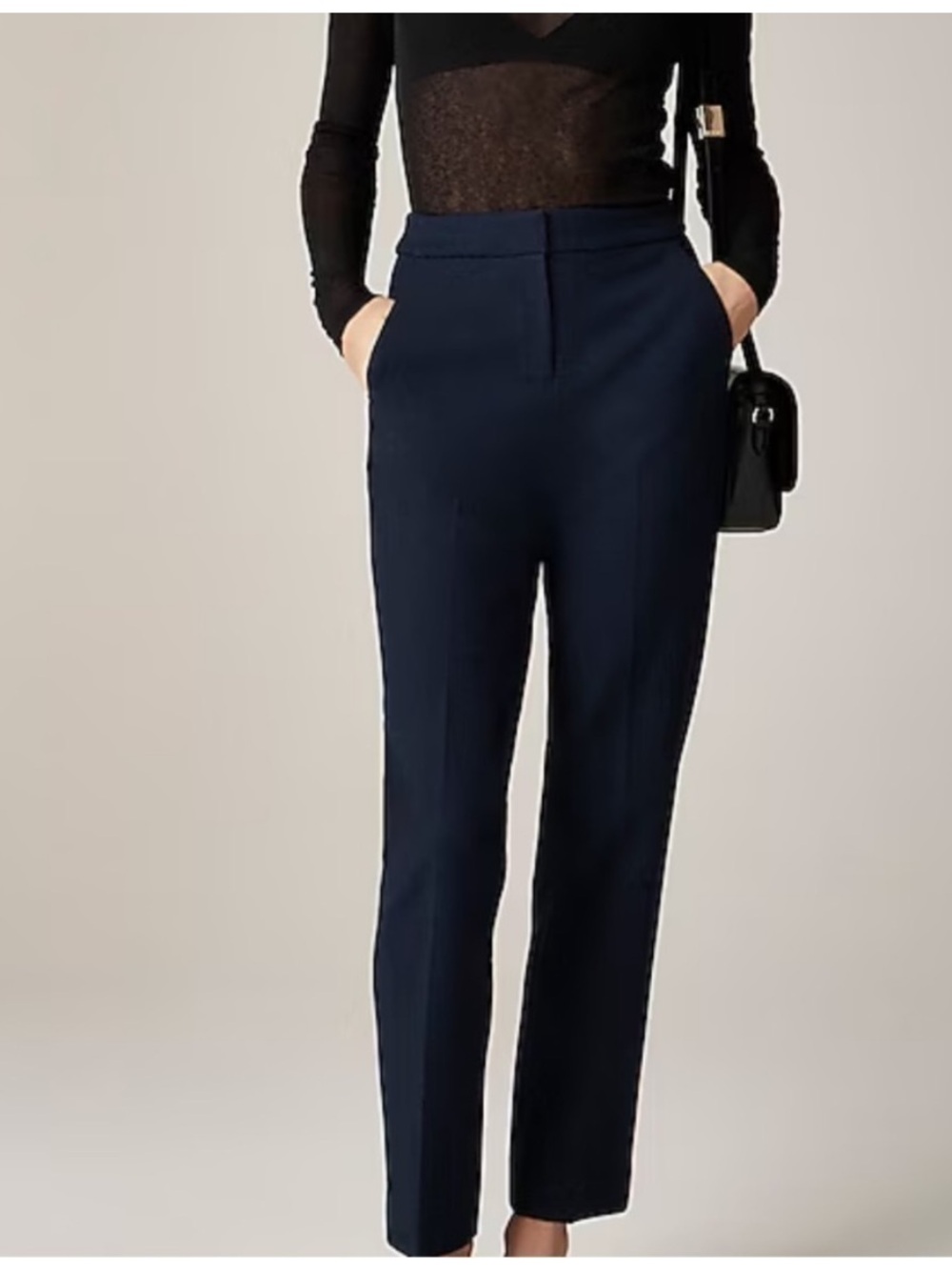 J. Classic Kate wool Straight-Leg Dress Pants trousers — Navy